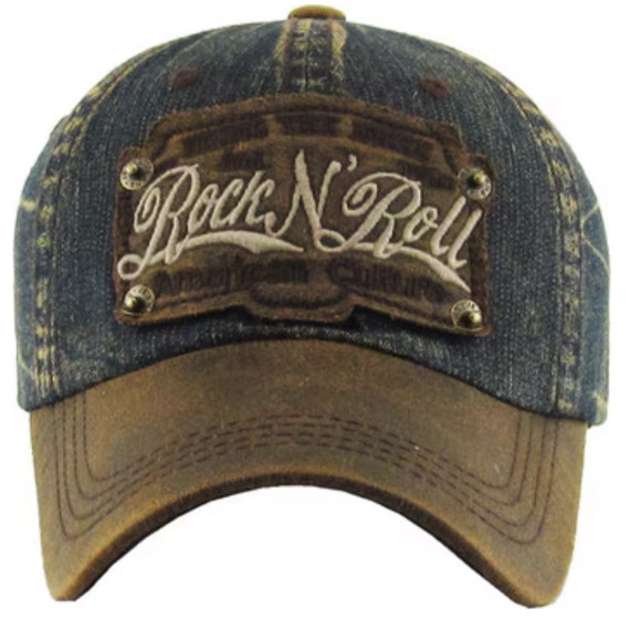 KBETHOS Other - Rock N Roll American Culture Blue and Brown Classic Denim Trucker Cap NWT